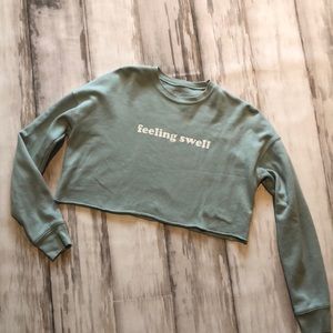 FEELING SWELL CROPPED PULLOVER SWEATSHIRT SIZE SMALL